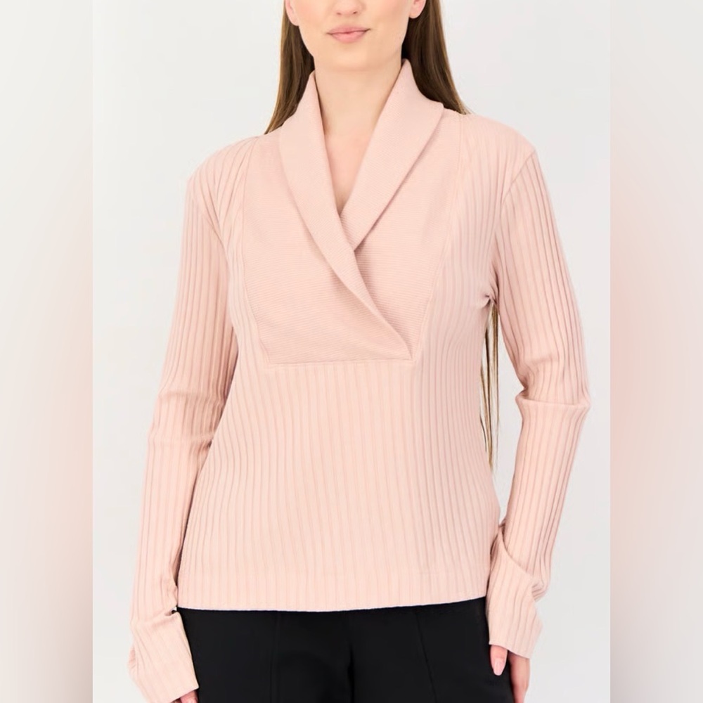 Nike Yoga Luxe Ribbed Cover-Up Sweater Women Small Pink NEW loose athletic